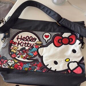 Hello Kitty Black and White Shoulder Bag with Playful Design